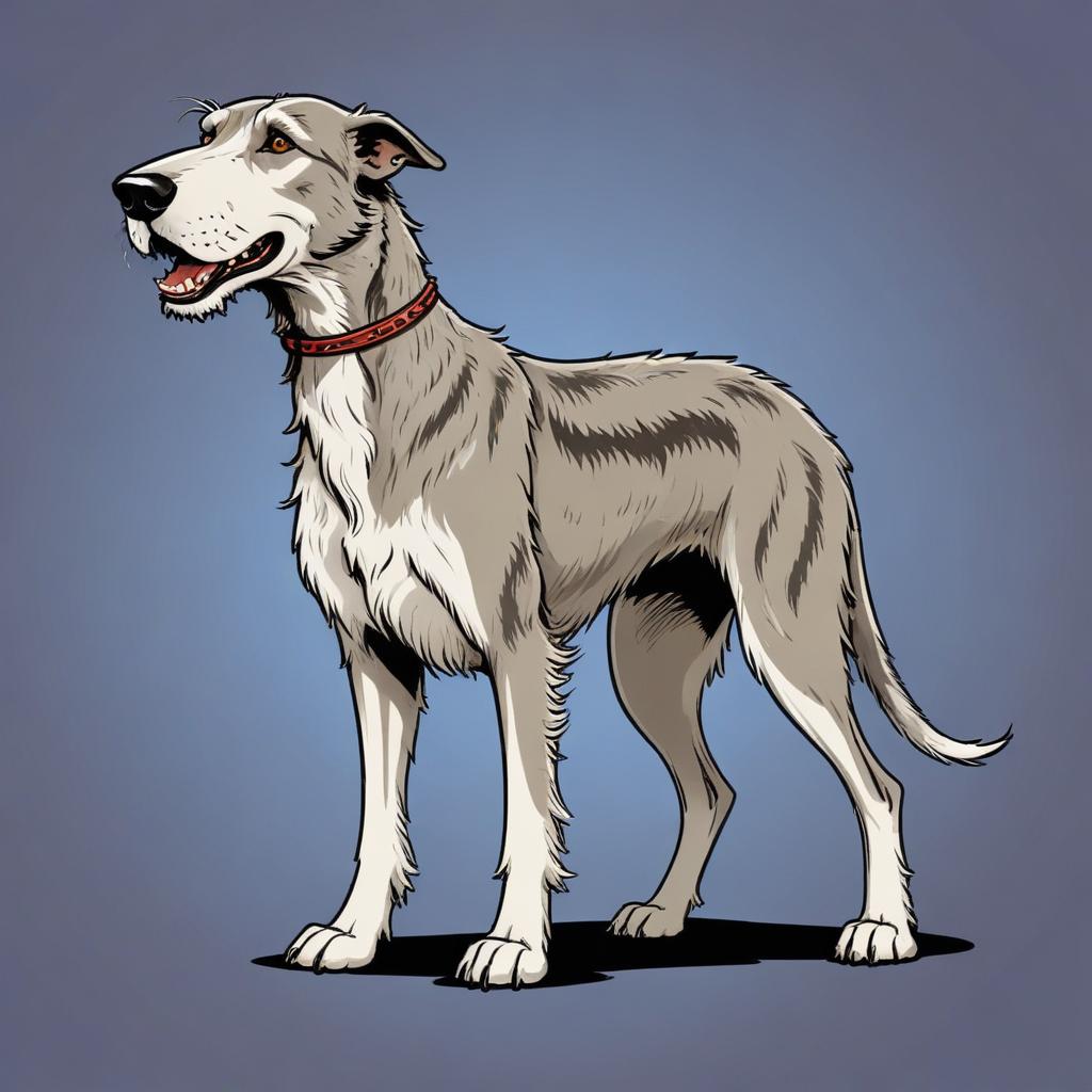 A greyhound stands proudly on a blue background A greyhound stands proudly on a blue background