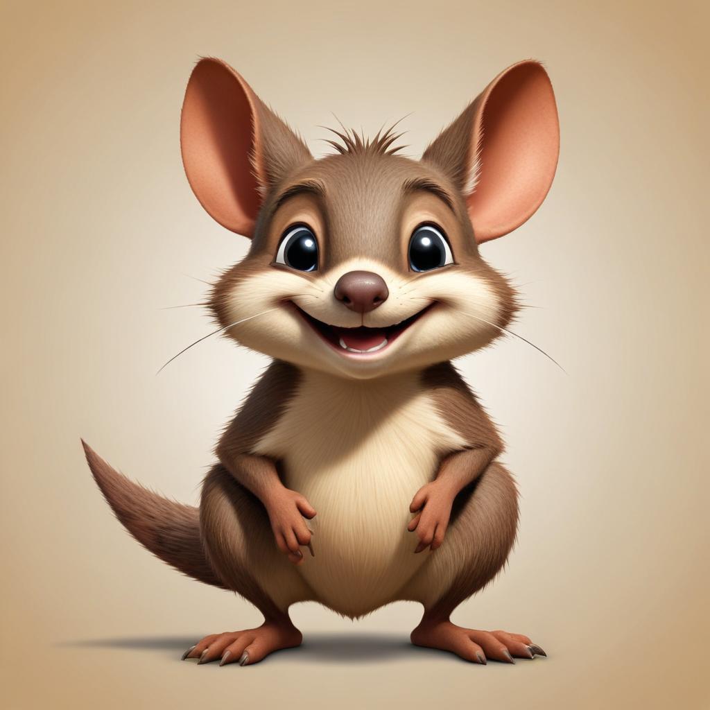 A cartoon mouse smiles at the camera A cartoon mouse smiles at the camera