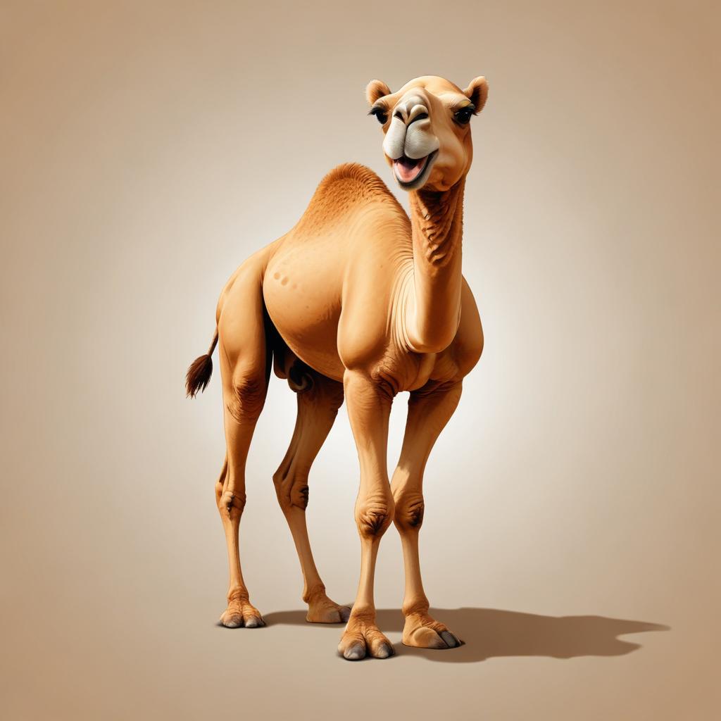 A camel stands on a sandy background A camel stands on a sandy background