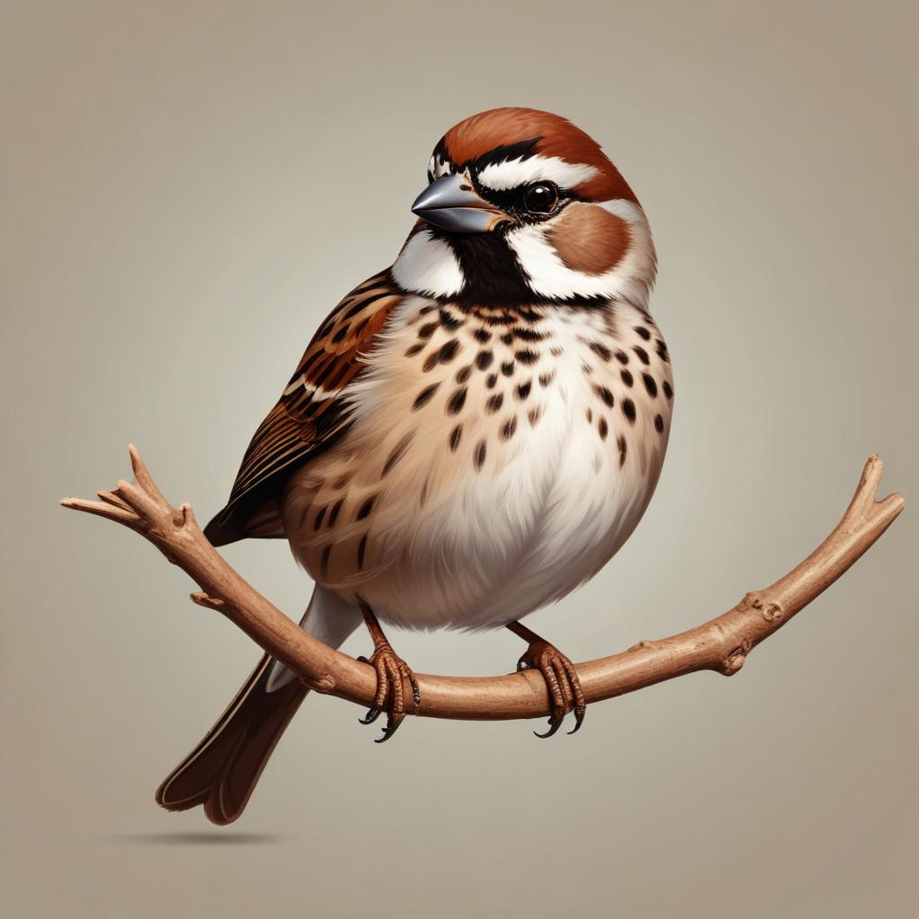 A sparrow perches on a branch A sparrow perches on a branch