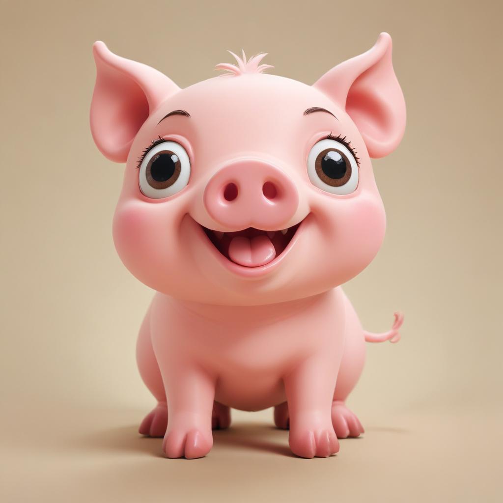 A cute, pink piglet smiles at the camera A cute, pink piglet smiles at the camera