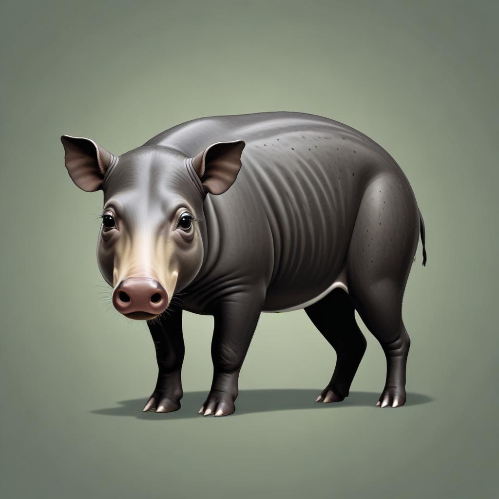 A visayan warty pig stands on a green background A visayan warty pig stands on a green background