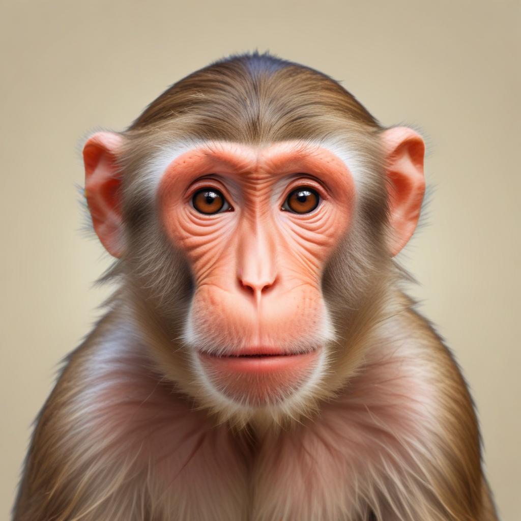 A monkey stares directly at the camera A monkey stares directly at the camera