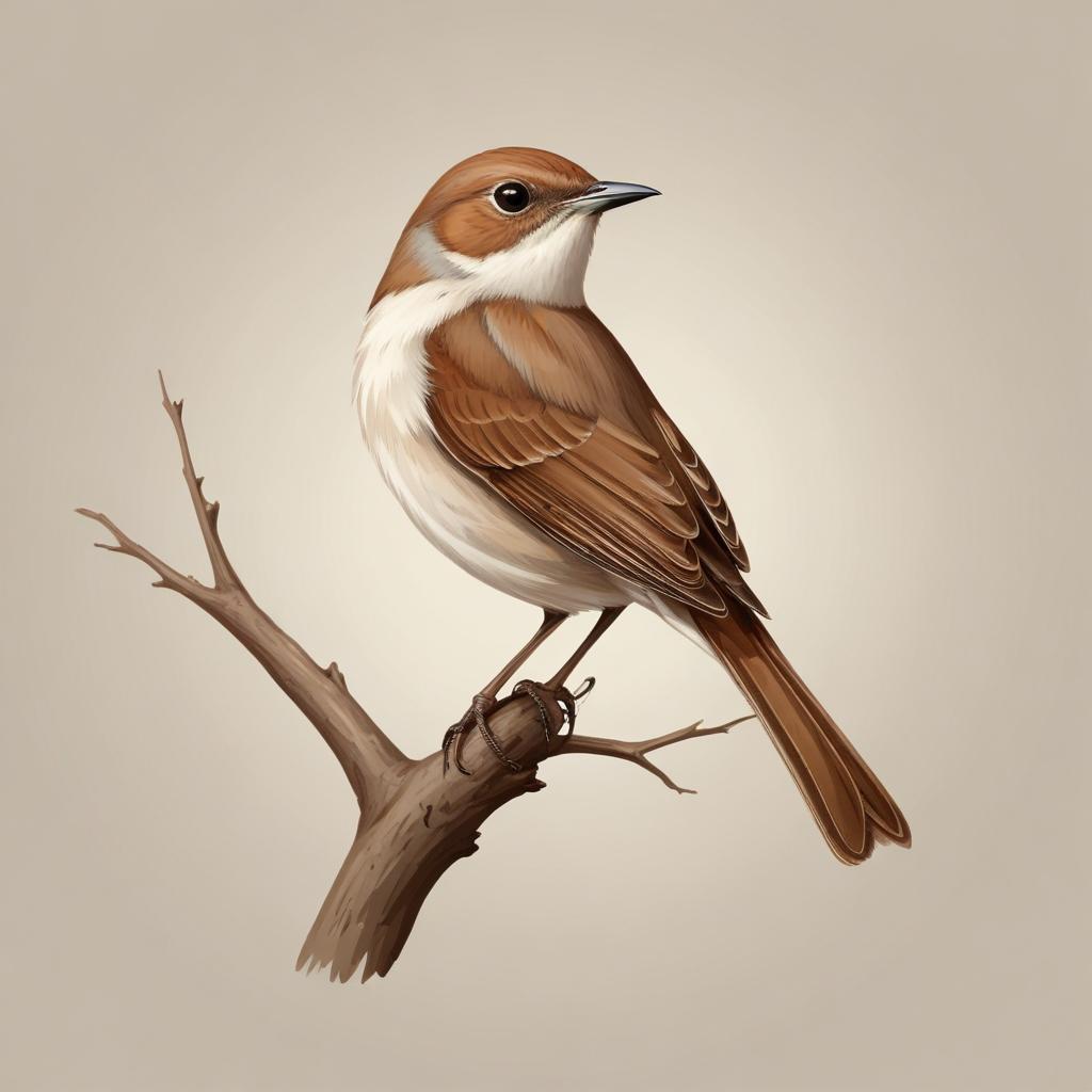 A brown bird perches on a branch A brown bird perches on a branch