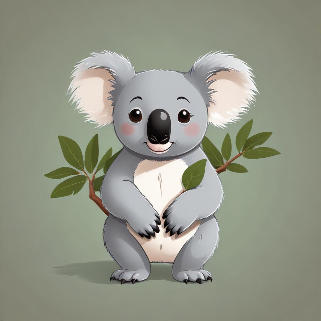 A cute koala stands near some leaves A cute koala stands near some leaves