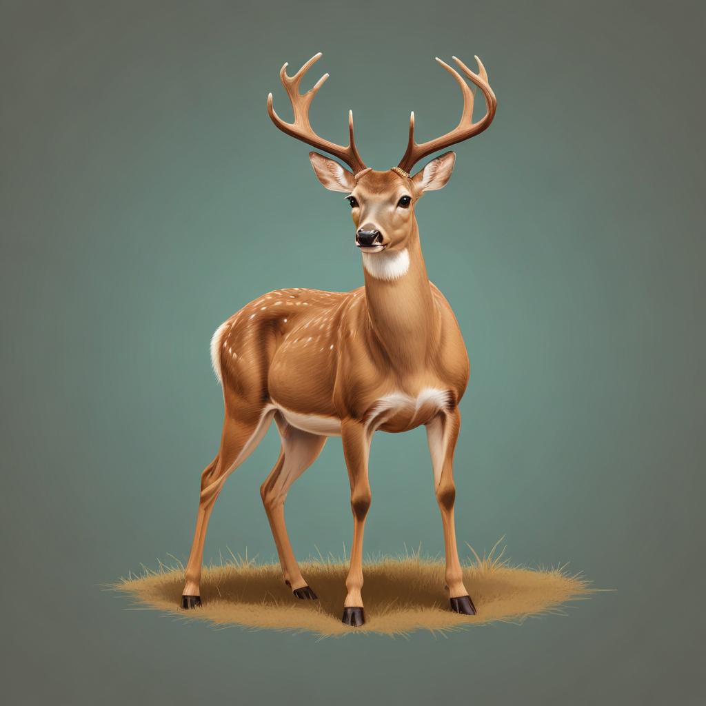 A white-tailed deer stands on a patch of grass A white-tailed deer stands on a patch of grass