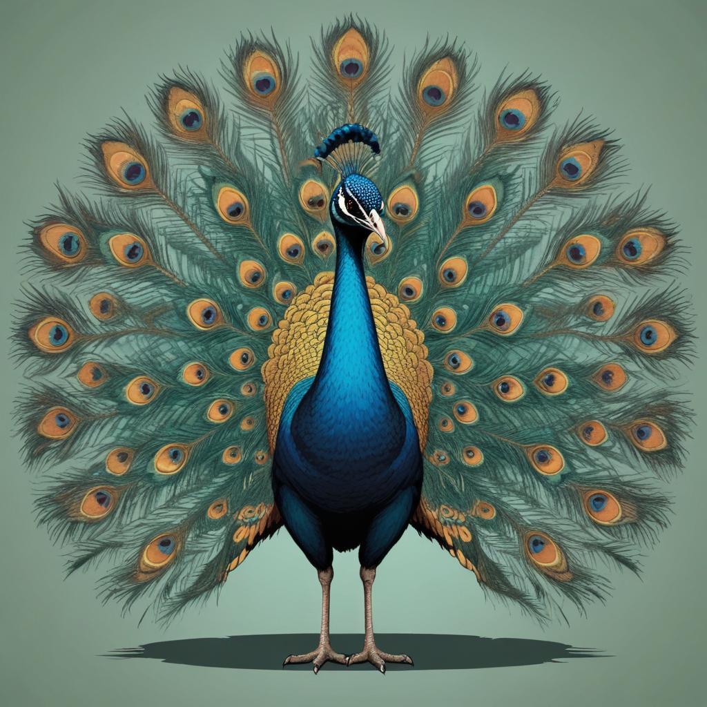 Peacock shows off its feathers in a stunning illustration Peacock shows off its feathers in a stunning illustration