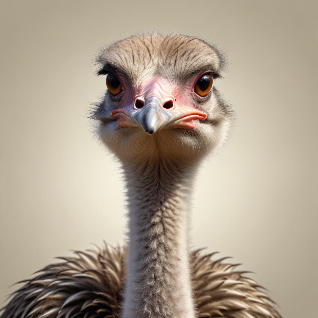 An ostrich stares intently at the camera An ostrich stares intently at the camera