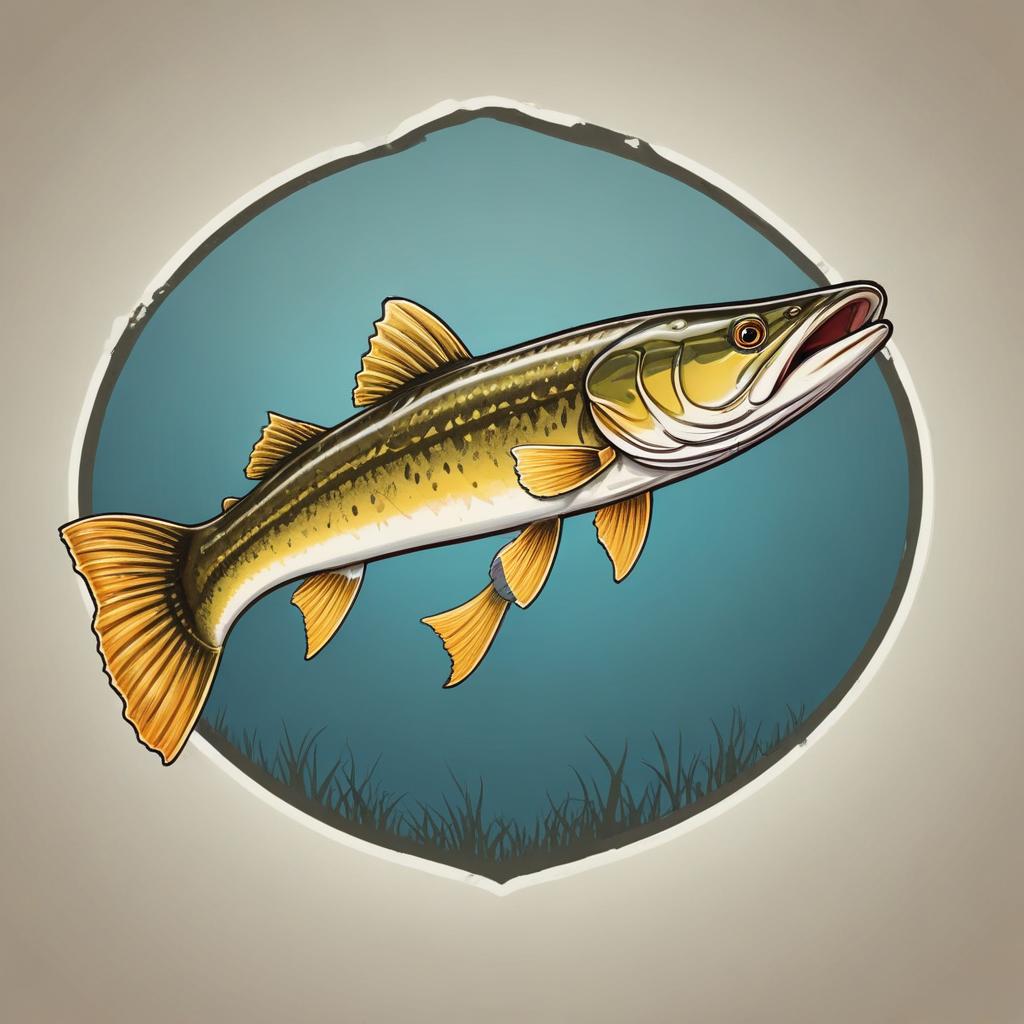 A spotted sea trout swims in blue water A spotted sea trout swims in blue water