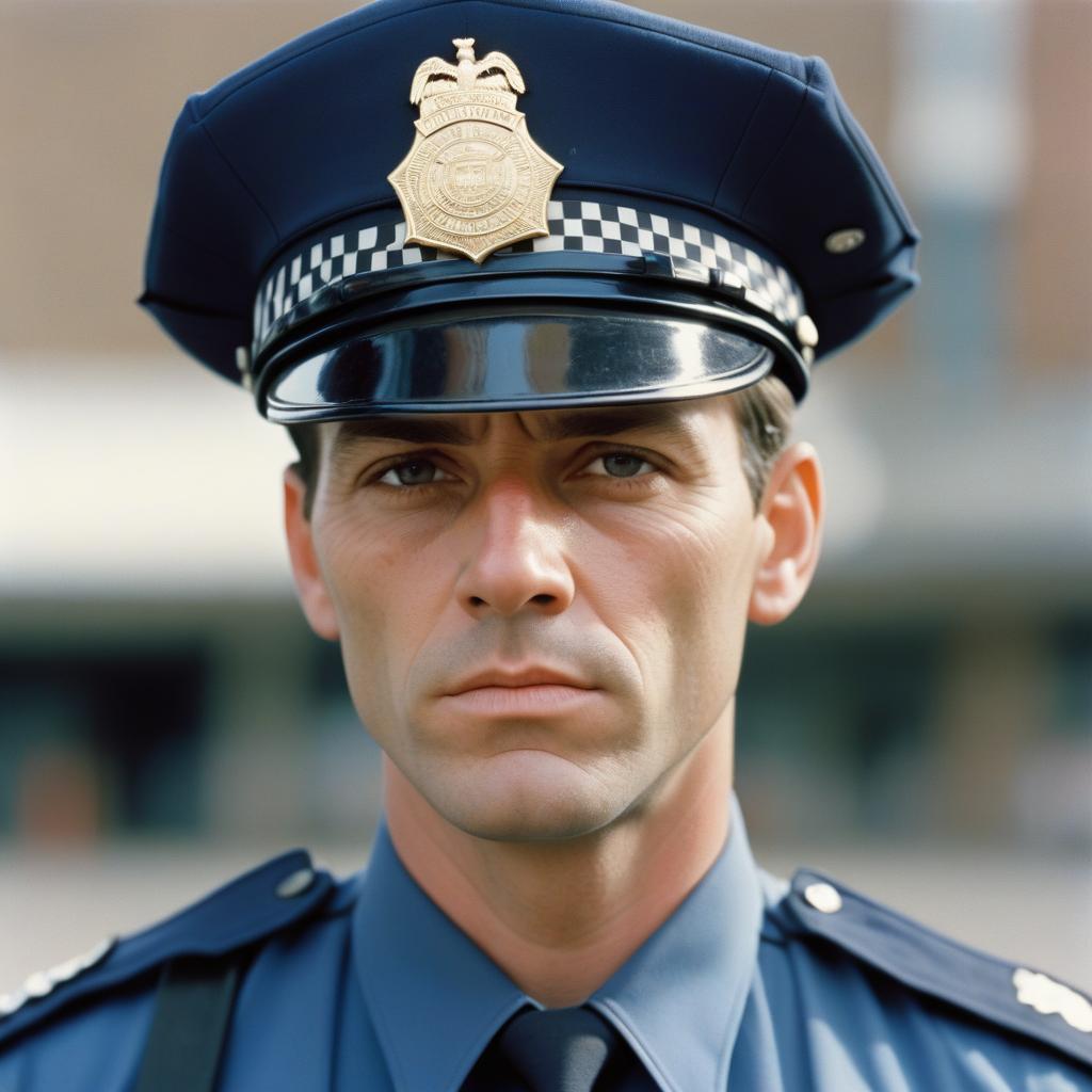 A police officer stands in uniform A police officer stands in uniform