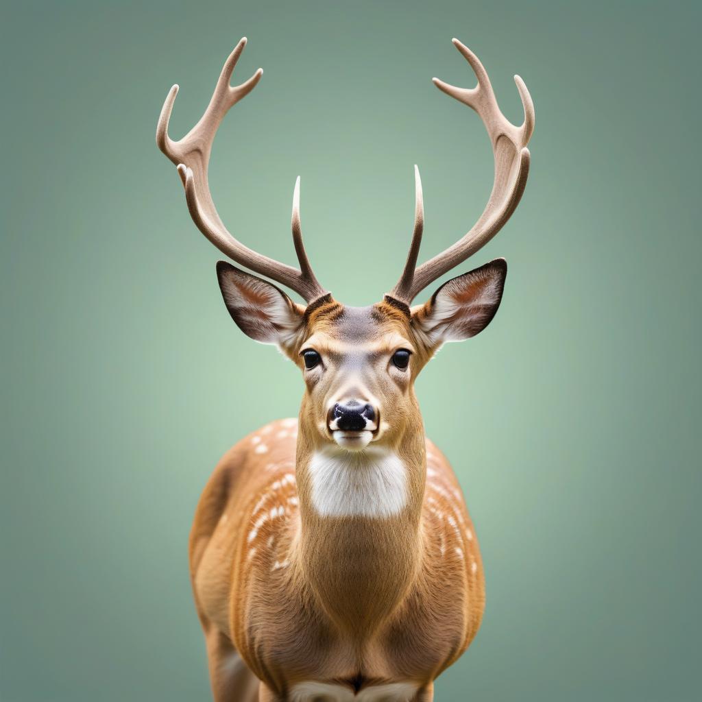 A deer with large antlers looks directly at the camera A deer with large antlers looks directly at the camera