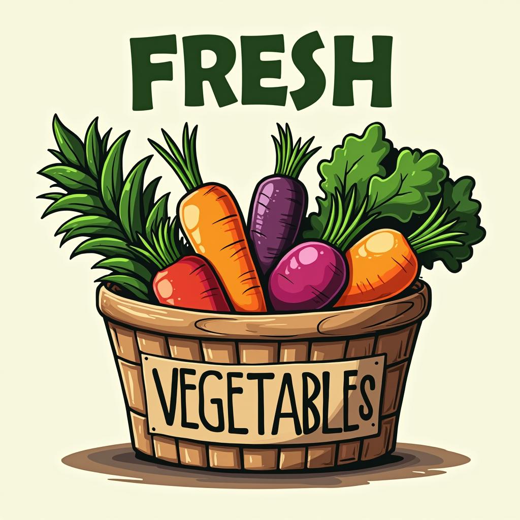 A basket of fresh vegetables A basket of fresh vegetables