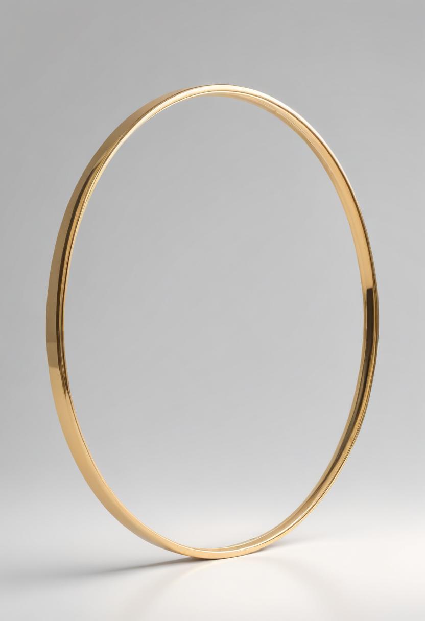 A gold bangle lies on a plain surface A gold bangle lies on a plain surface