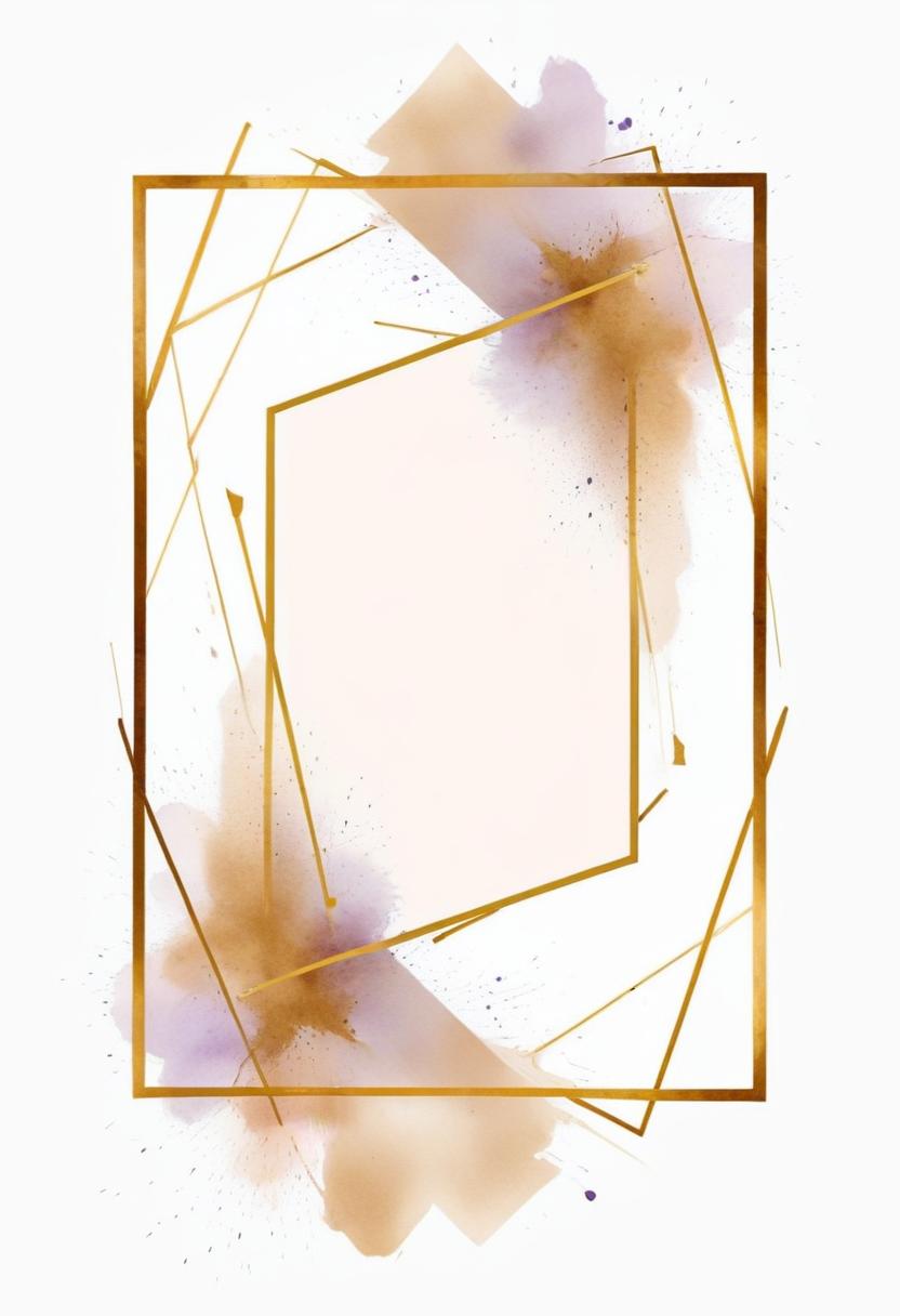 A golden frame with watercolor accents A golden frame with watercolor accents