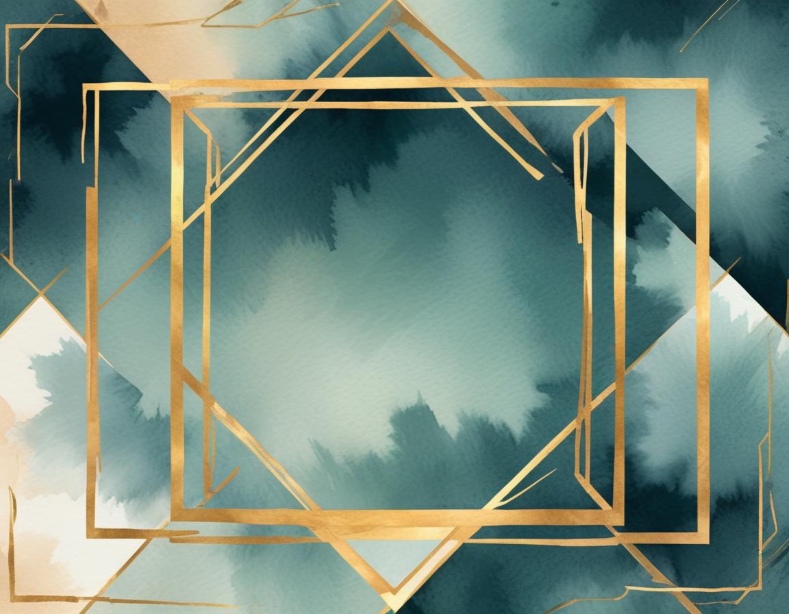 A golden frame on a blue and white background A golden frame on a blue and white background