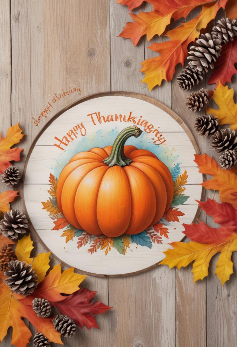 Pumpkin on platter with autumn leaves Pumpkin on platter with autumn leaves