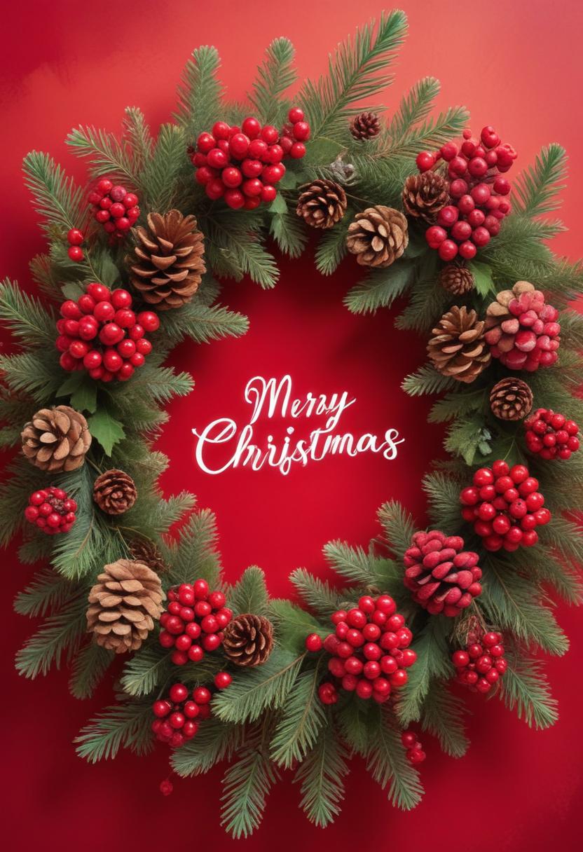 A close-up image of a traditional christmas wreath A close-up image of a traditional christmas wreath