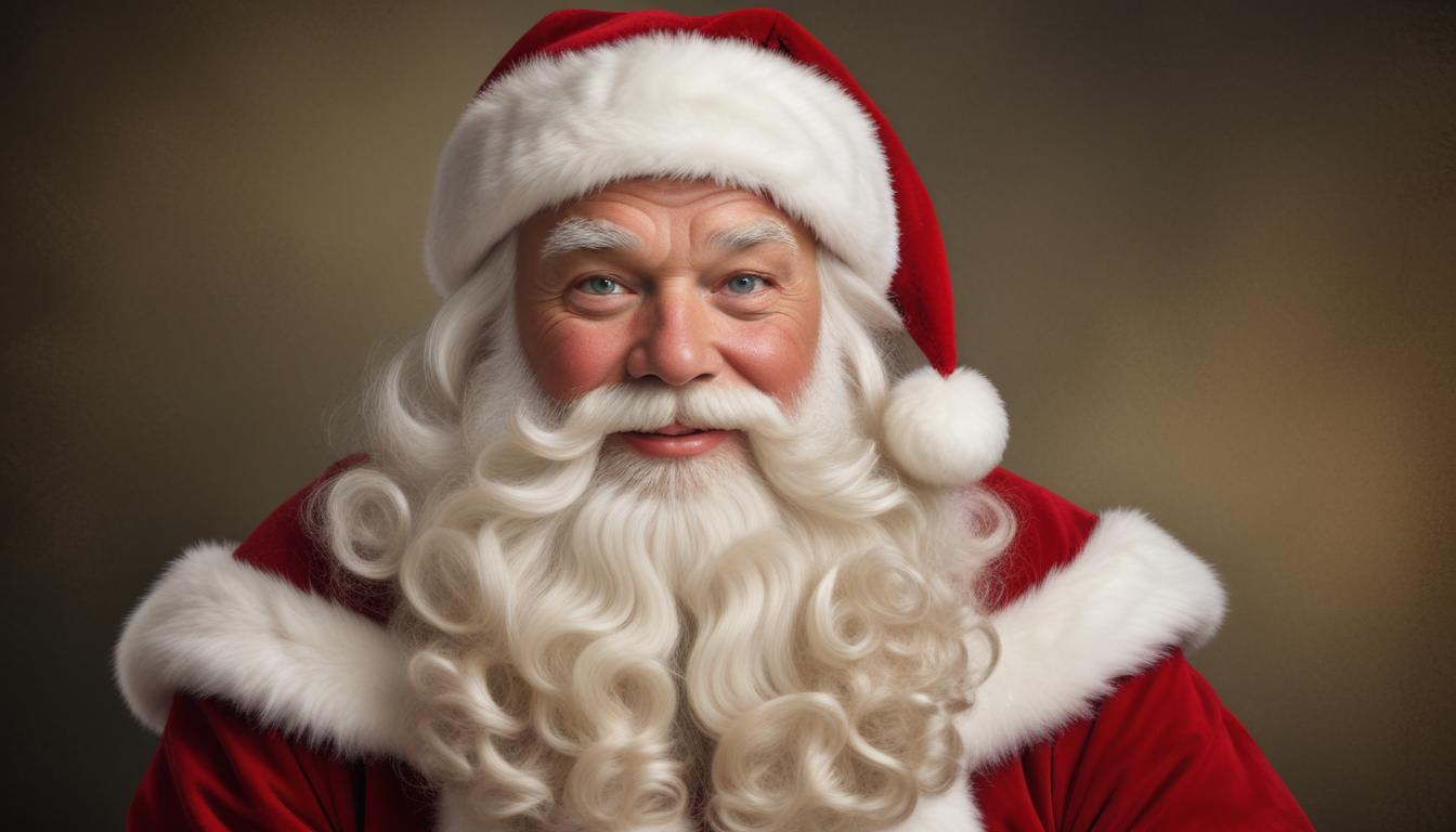 Santa claus smiles for the camera Santa claus smiles for the camera