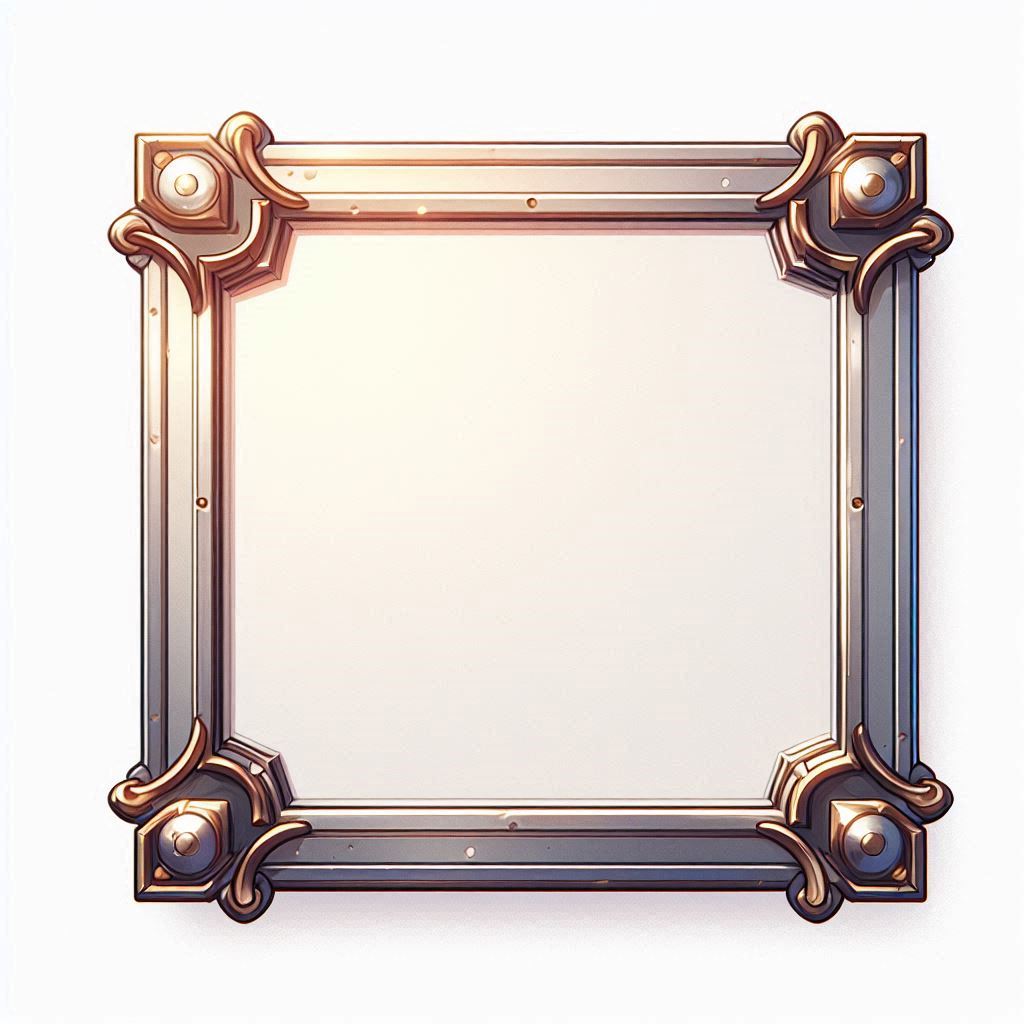 A silver and gold frame with ornate details A silver and gold frame with ornate details