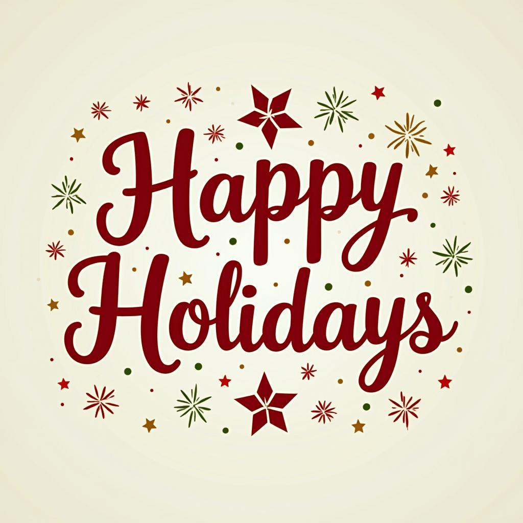 Happy holidays with festive stars Happy holidays with festive stars