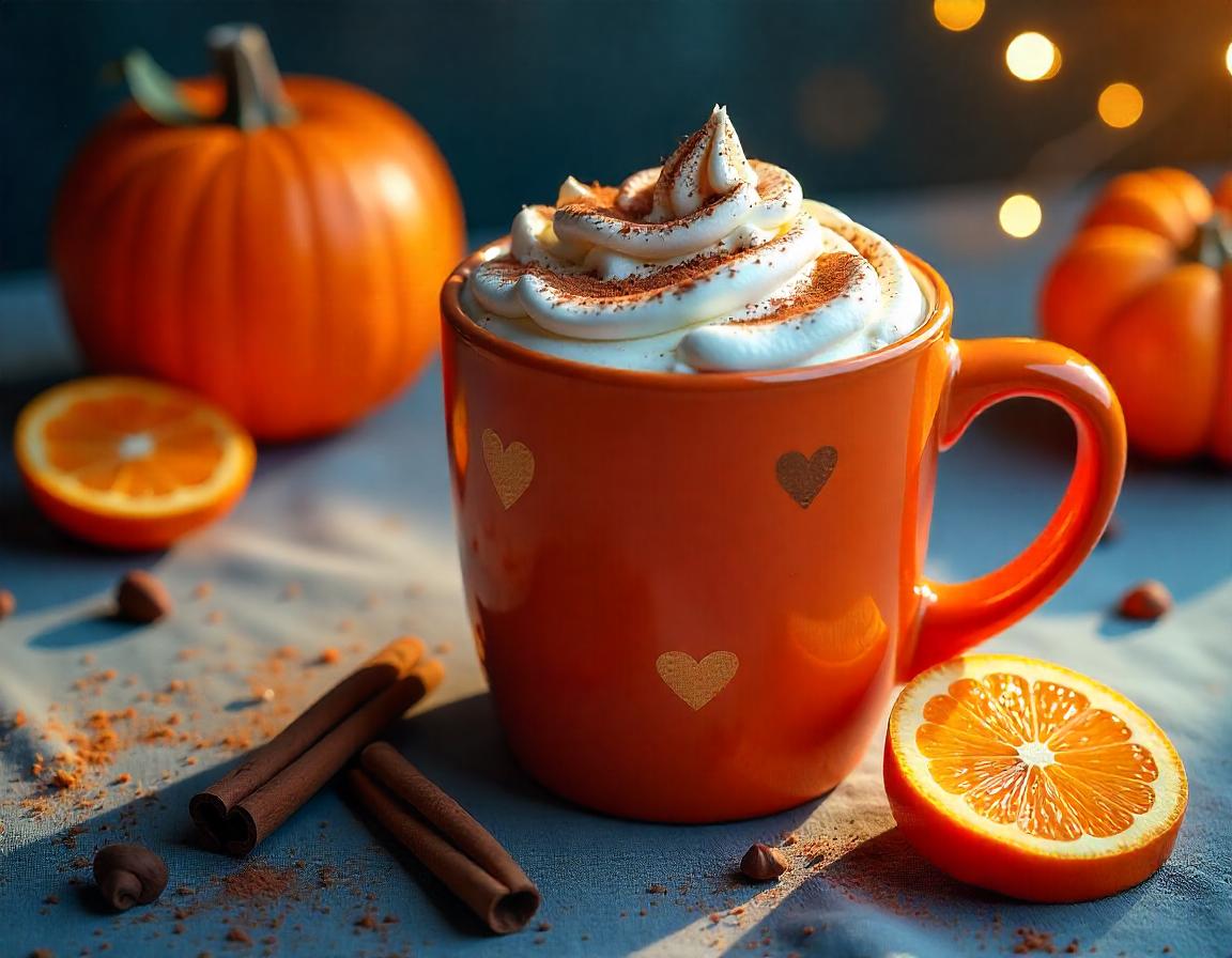 A pumpkin spice latte with whipped cream and cinnamon A pumpkin spice latte with whipped cream and cinnamon