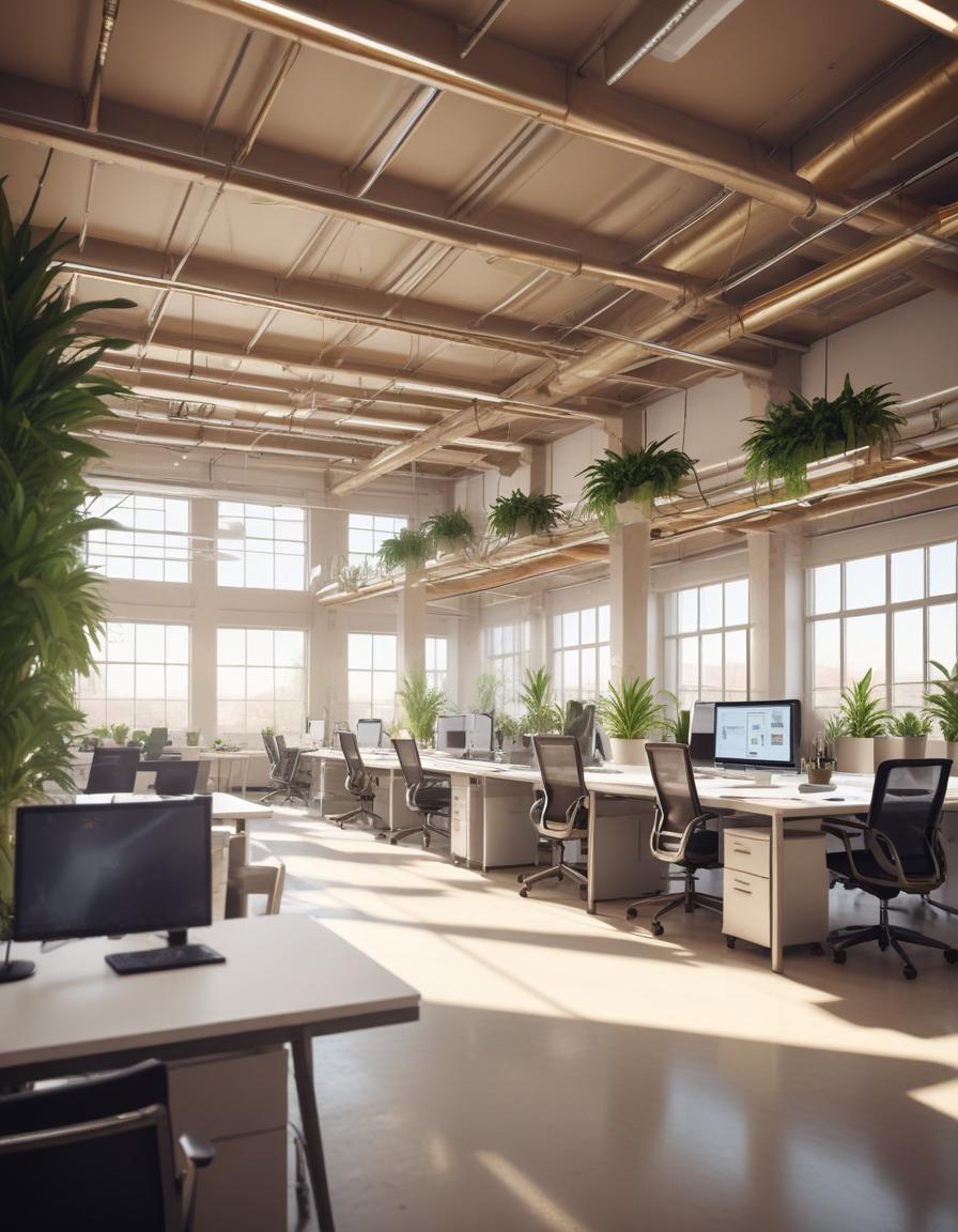 An empty office space with natural light An empty office space with natural light