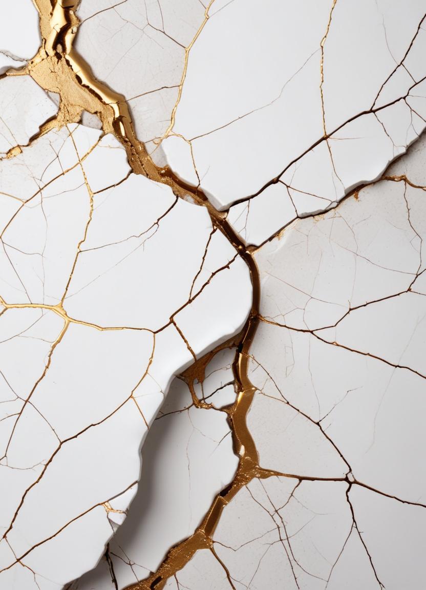 White marble with gold cracks White marble with gold cracks