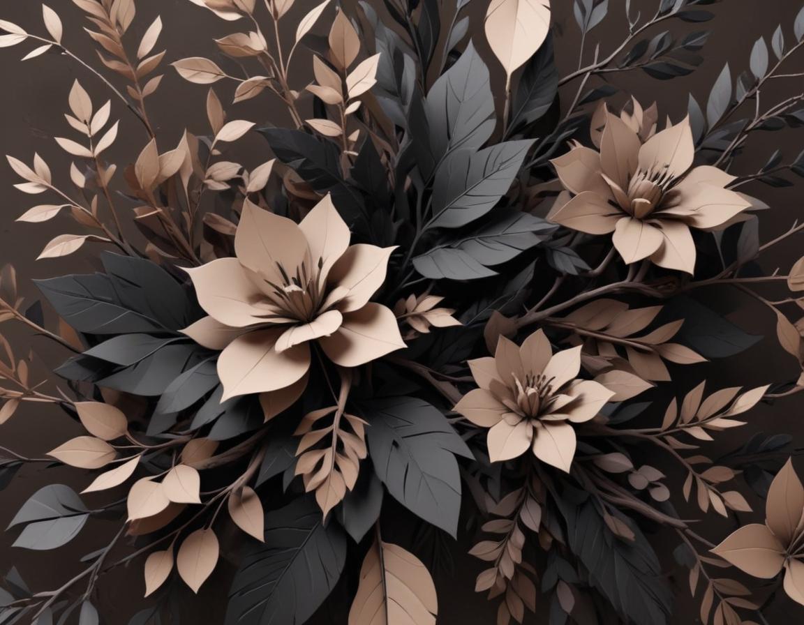 Paper flowers in shades of brown Paper flowers in shades of brown