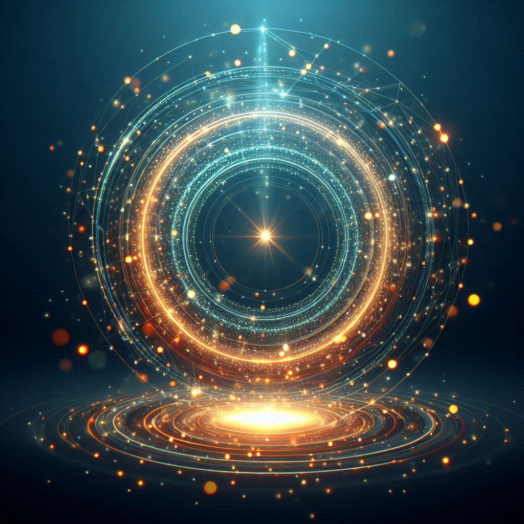 A glowing, abstract circle with a bright star in the center A glowing, abstract circle with a bright star in the center