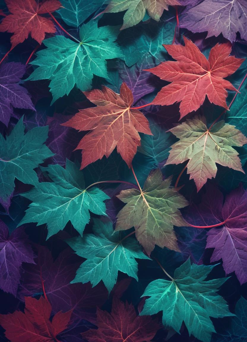 Vibrant fall leaves create a beautiful pattern Vibrant fall leaves create a beautiful pattern
