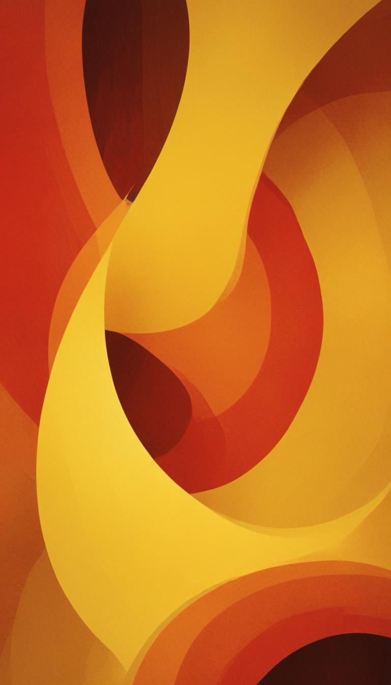 Abstract yellow and orange shapes swirl together Abstract yellow and orange shapes swirl together