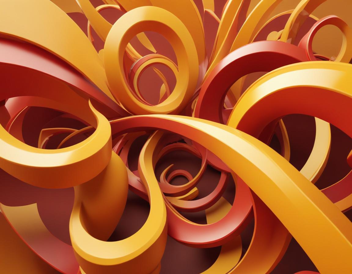 Abstract orange and red swirls create a 3d design Abstract orange and red swirls create a 3d design