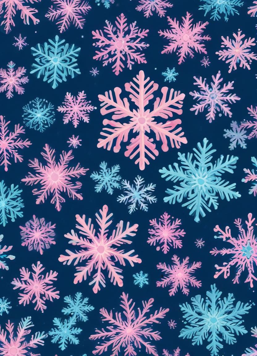 Colorful Snowflakes Pattern Background Colorful Snowflakes Pattern Background