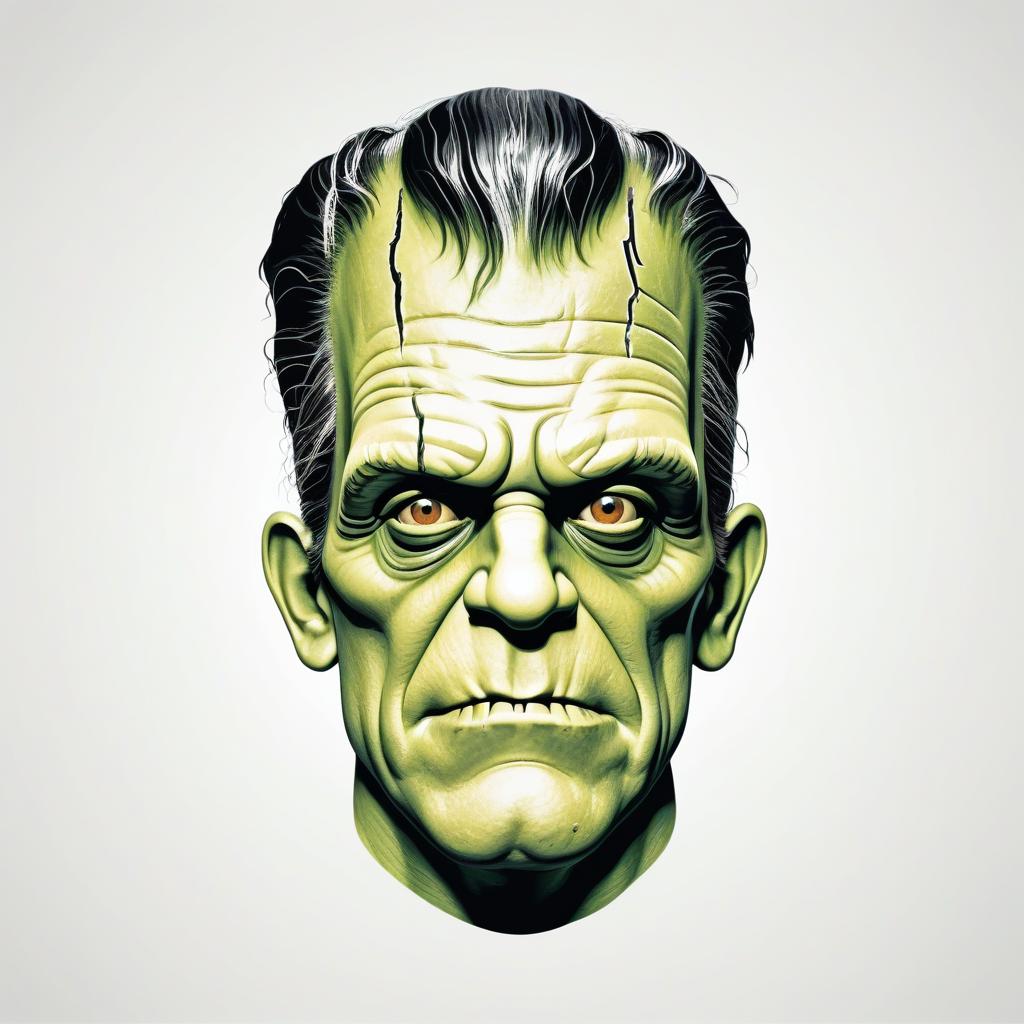 A close-up portrait of frankenstein's monster A close-up portrait of frankenstein's monster
