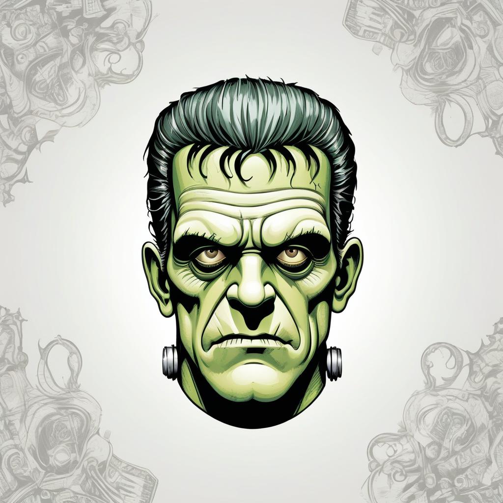 A close-up illustration of frankenstein's monster A close-up illustration of frankenstein's monster