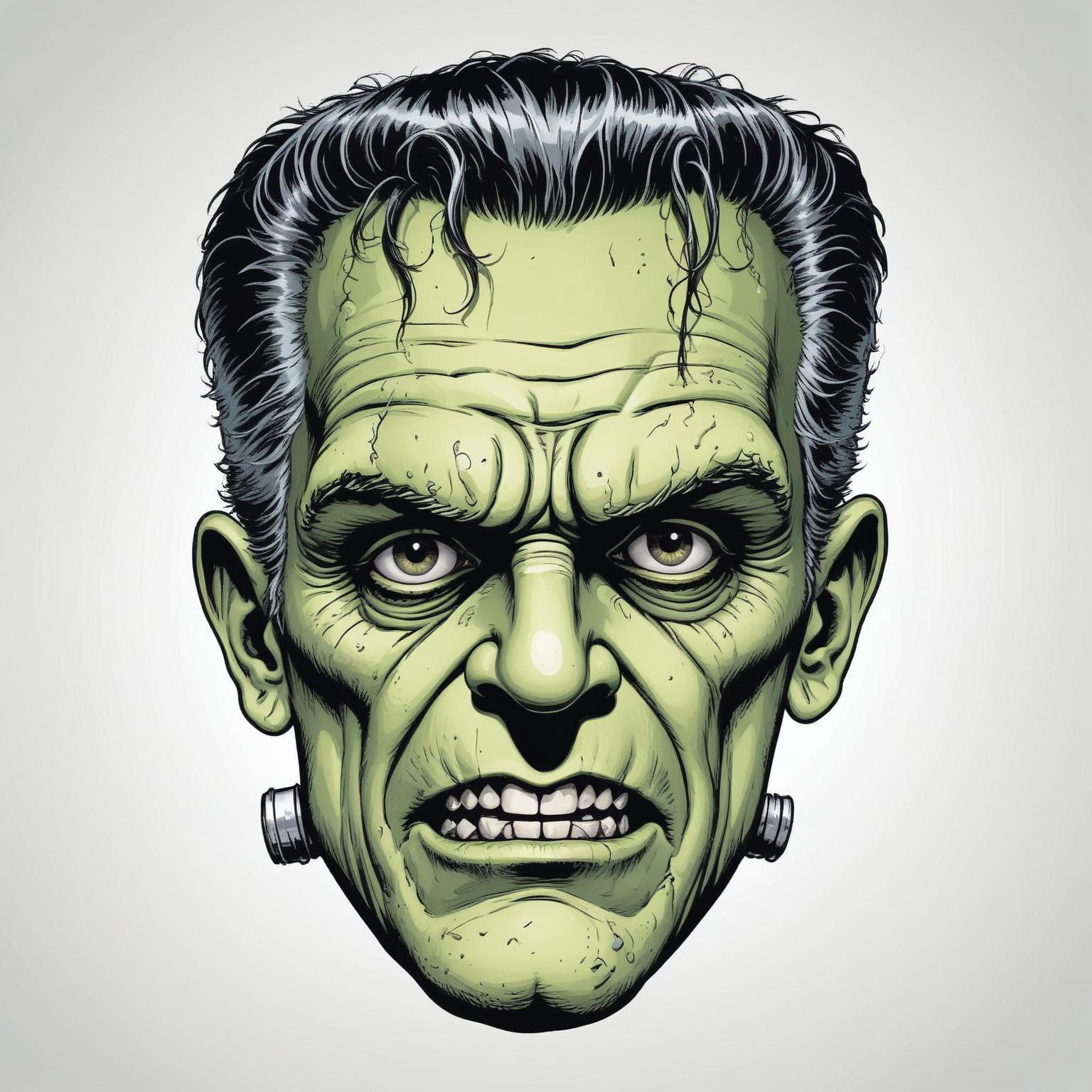 A close-up of frankenstein's monster, looking angry A close-up of frankenstein's monster, looking angry