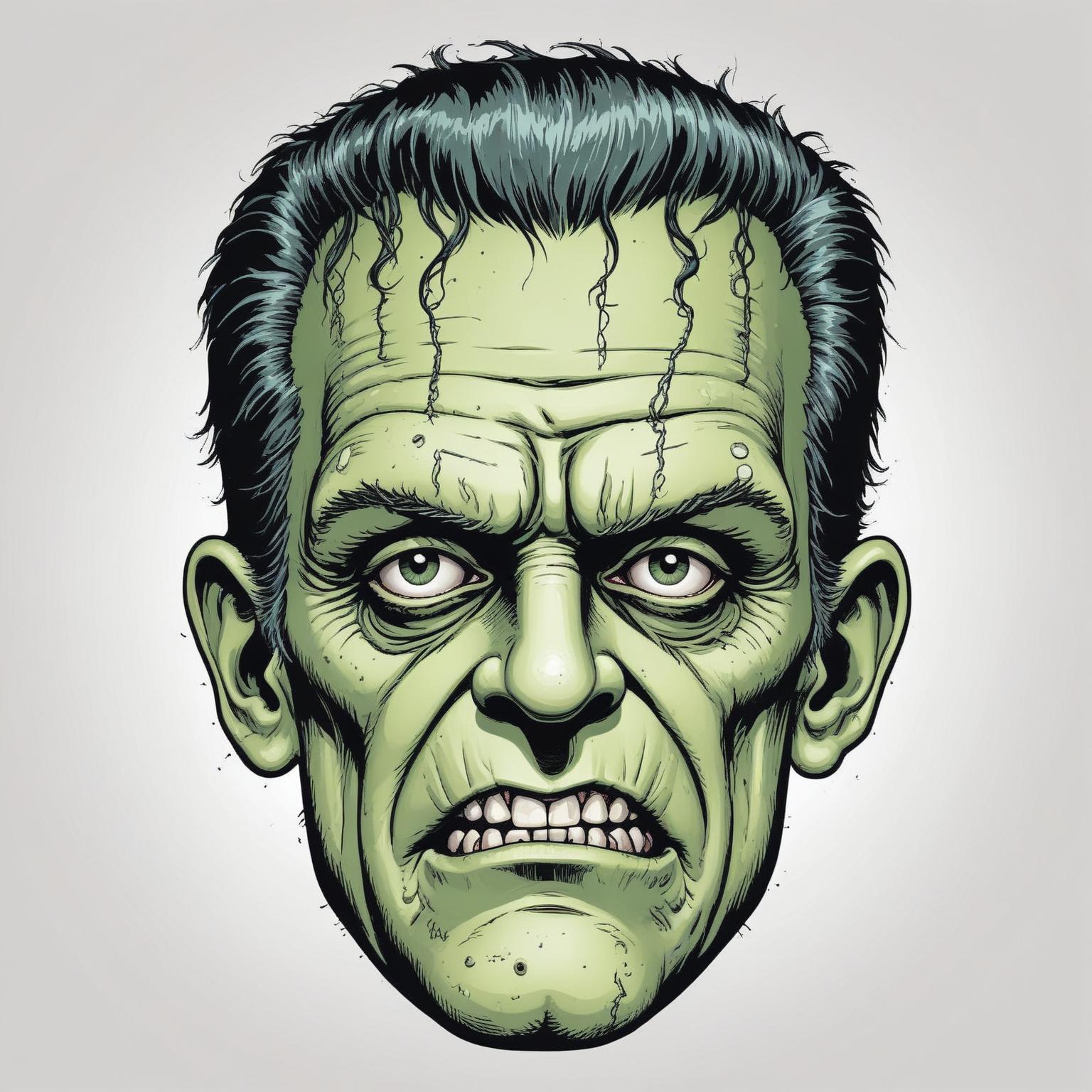 A close-up illustration of a monster's face A close-up illustration of a monster's face