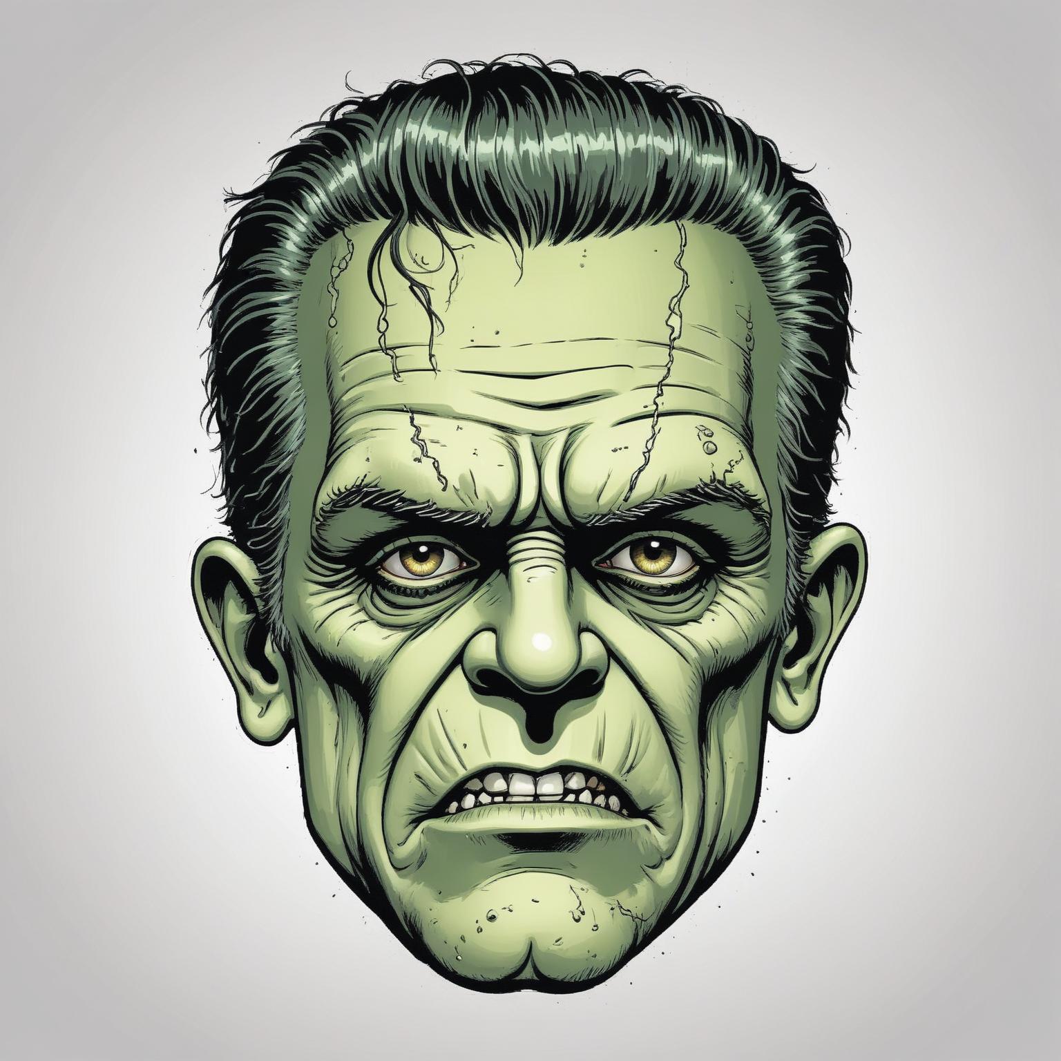 The image is a close-up portrait of a monster's face The image is a close-up portrait of a monster's face