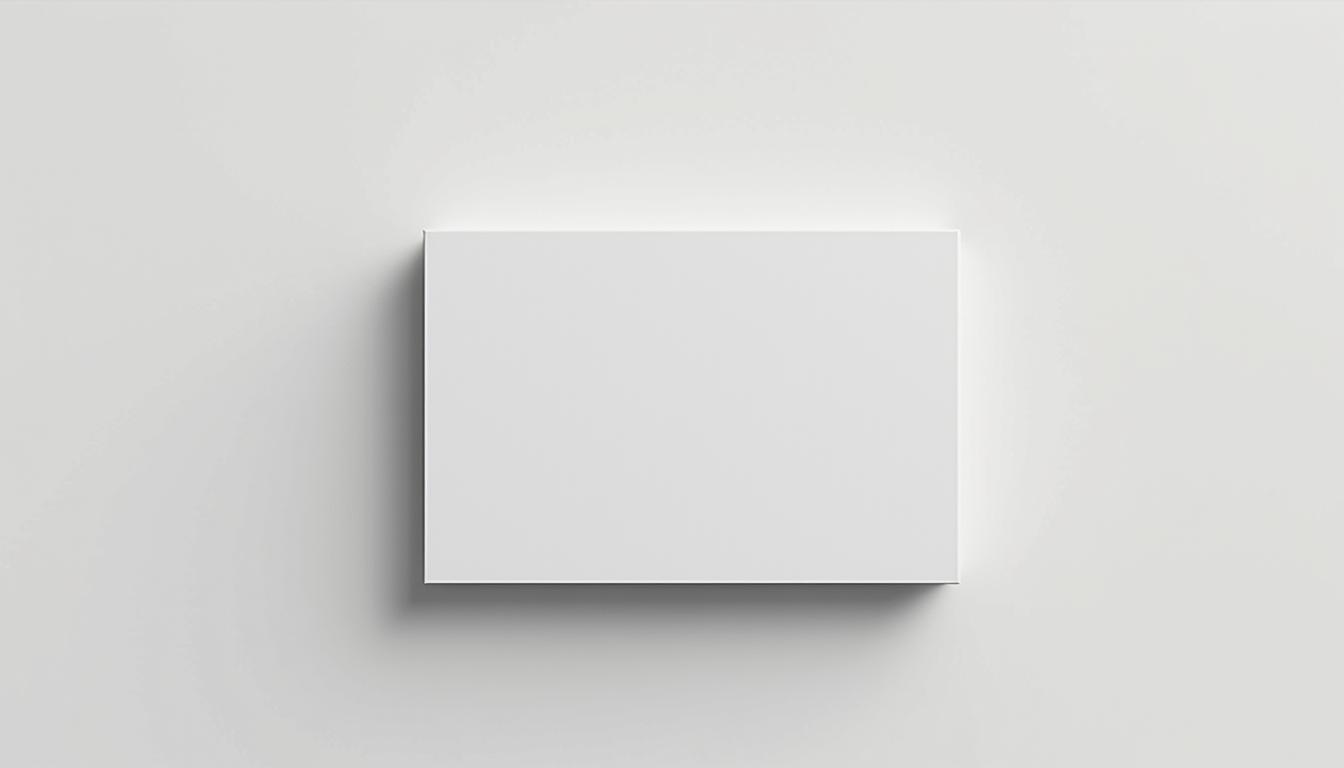 A white box sits on a white surface A white box sits on a white surface