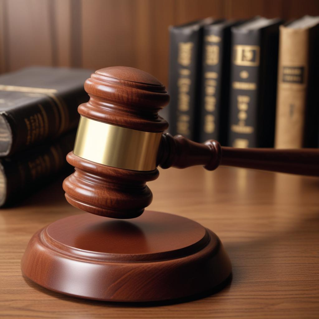 A wooden gavel rests on a block A wooden gavel rests on a block