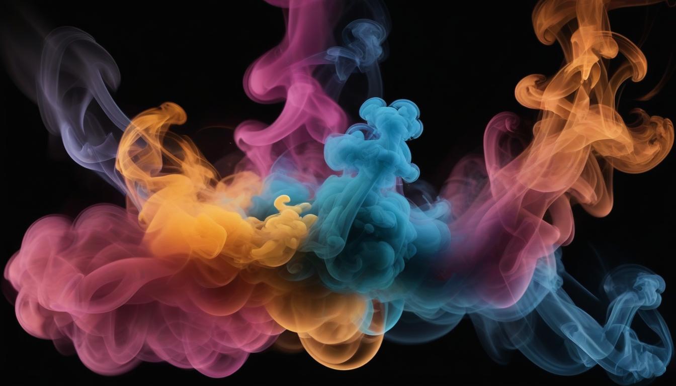Colorful ink swirls in a dark background Colorful ink swirls in a dark background
