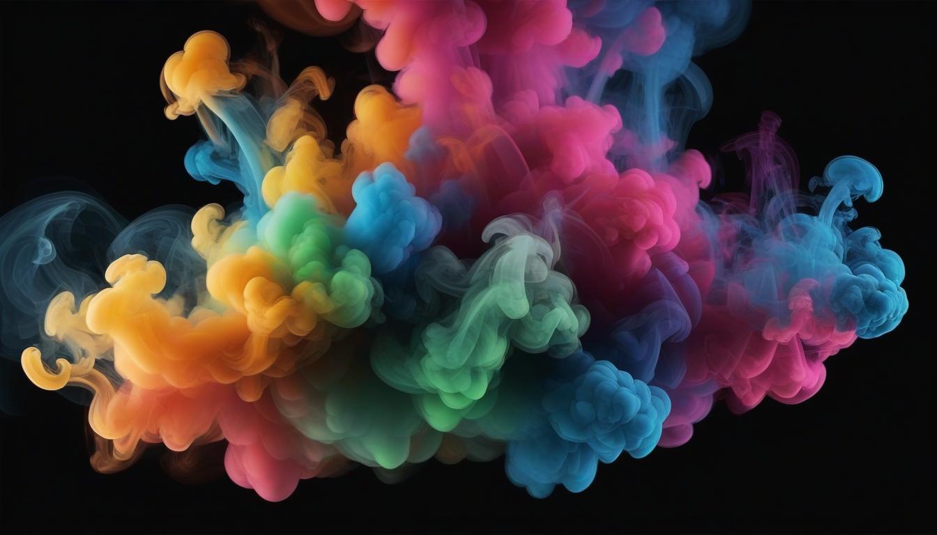 Colorful ink swirls in a dark background Colorful ink swirls in a dark background