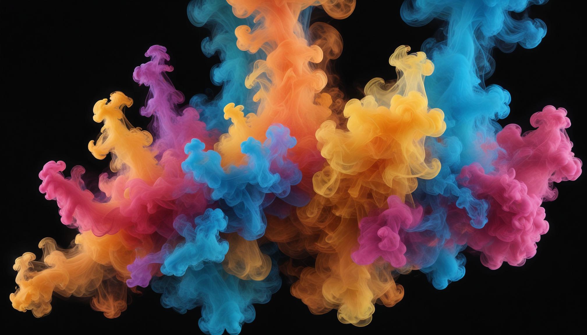 Colorful ink swirls in a dark background Colorful ink swirls in a dark background