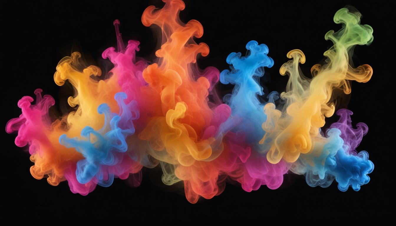 Colorful ink swirls in a dark studio Colorful ink swirls in a dark studio