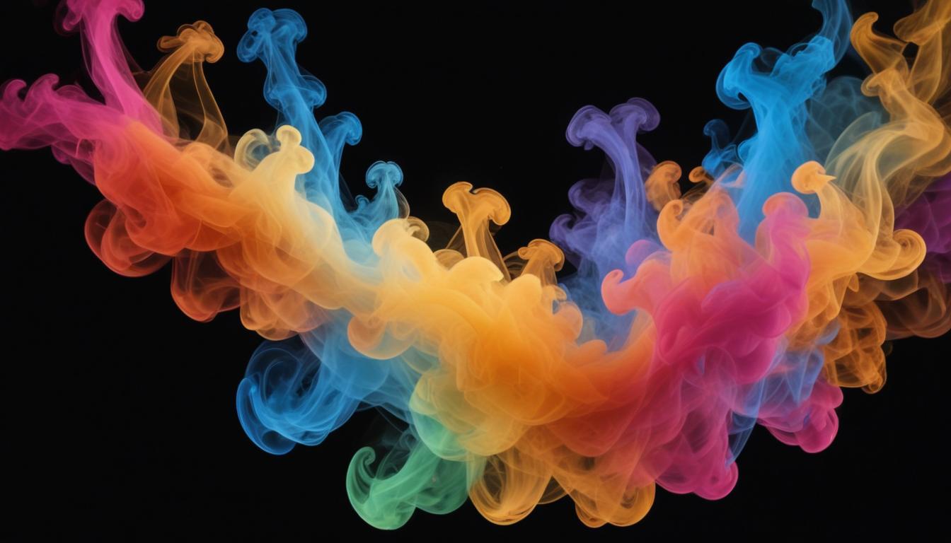 Colorful ink swirls in a dark background Colorful ink swirls in a dark background