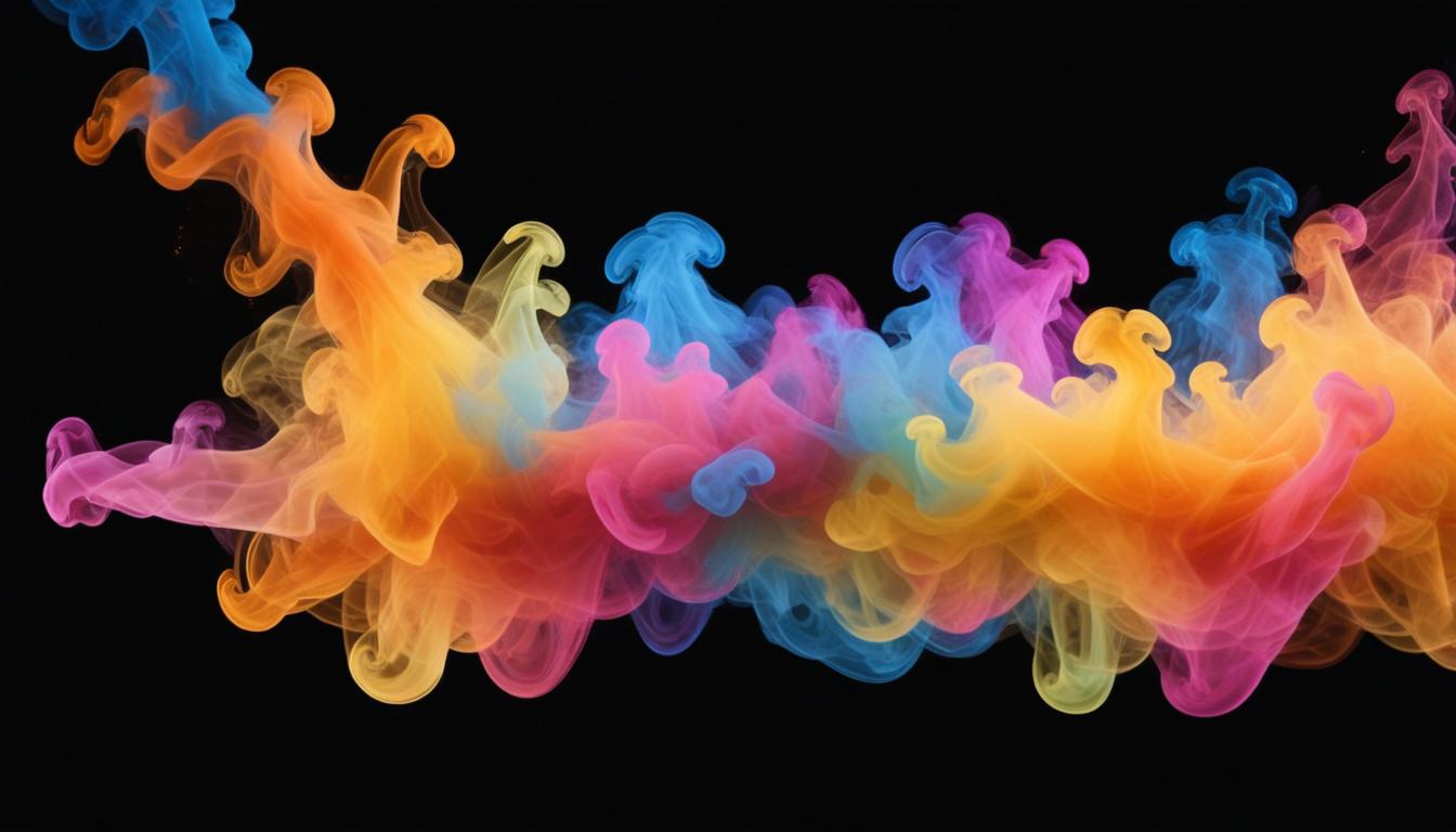 Colorful ink swirls in a dark background Colorful ink swirls in a dark background