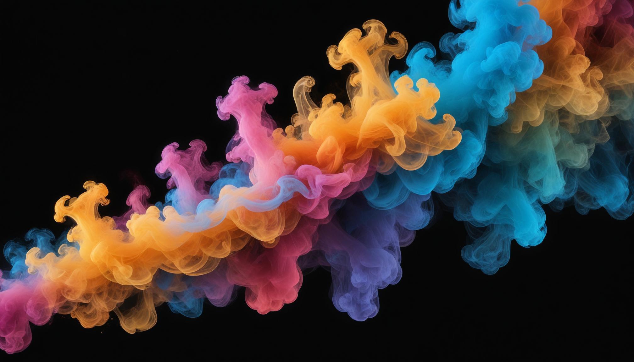 Colorful ink swirls against a black background Colorful ink swirls against a black background