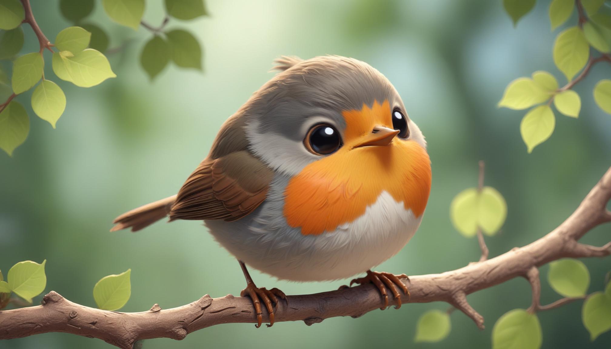 A small bird perches on a branch in the forest A small bird perches on a branch in the forest