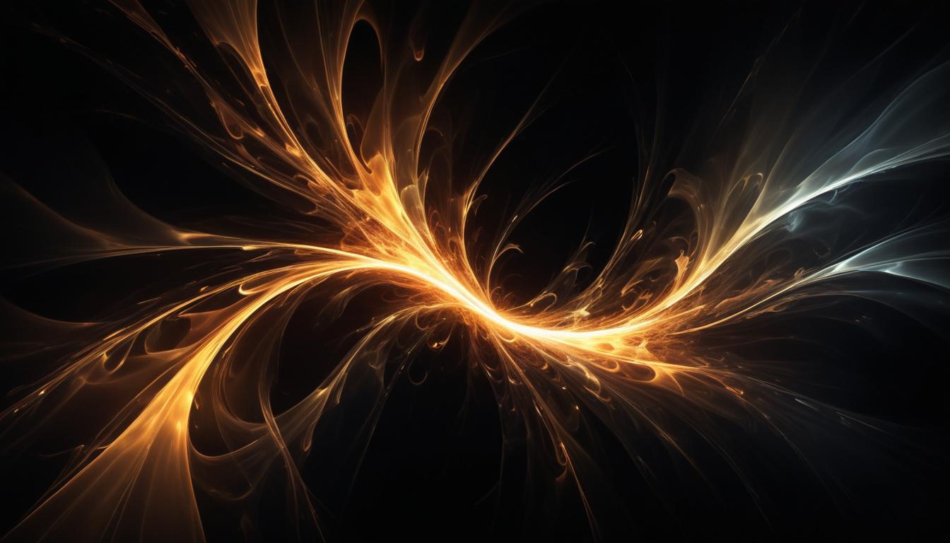 A glowing golden fractal against a black background A glowing golden fractal against a black background