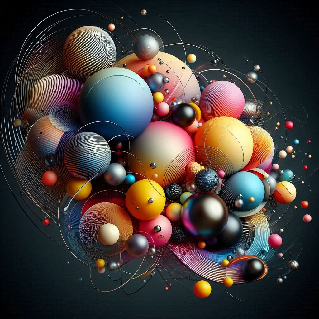 Colorful spheres with intricate swirls and lines Colorful spheres with intricate swirls and lines